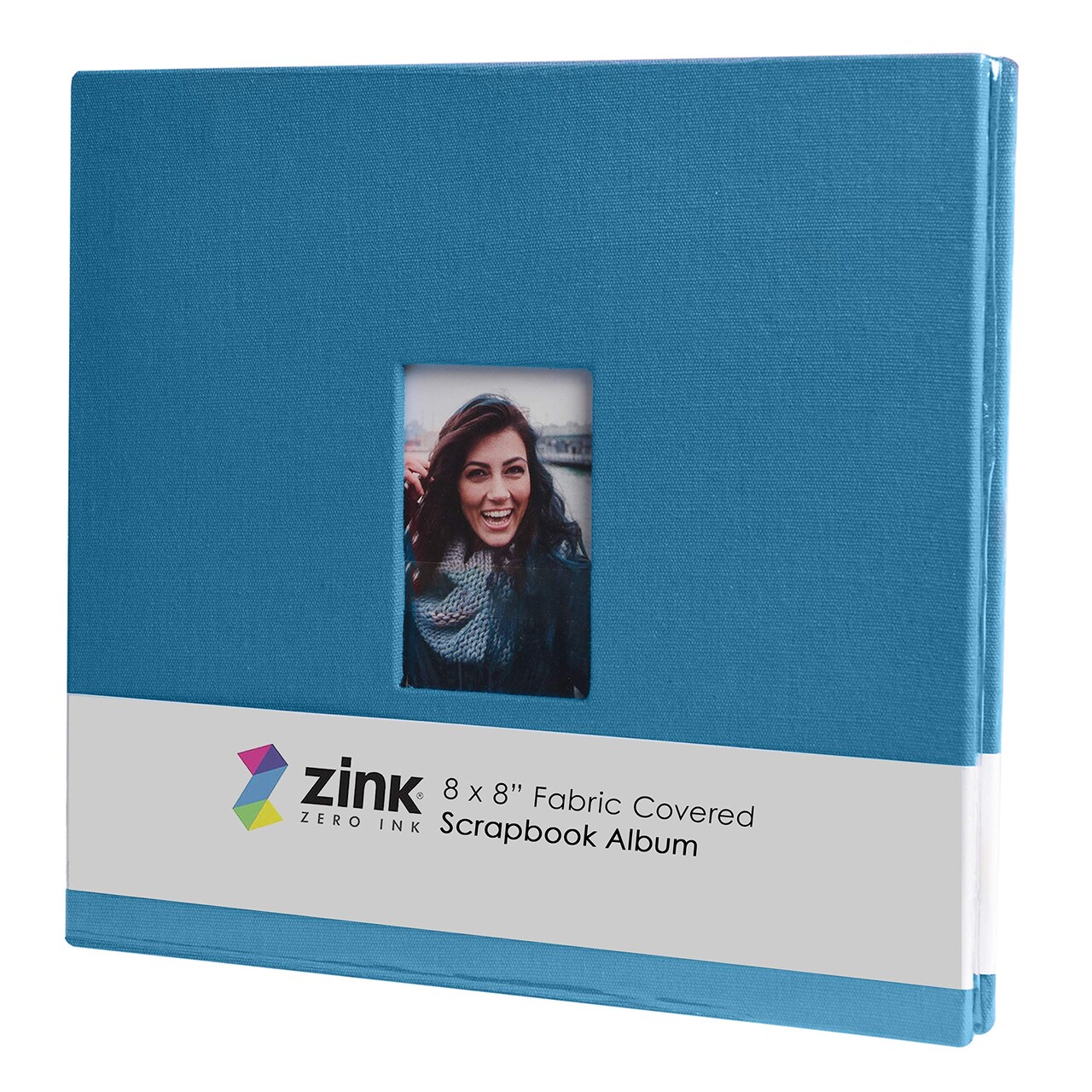 Zink Scrapbook Album, Cloth Covered 8x8 Scrapbook Album with Front Picture Window